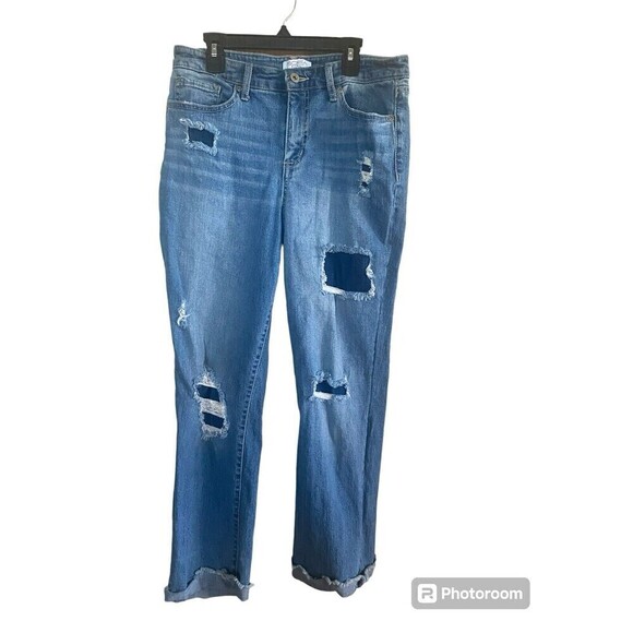 sofia vergara destressed straight leg jeans Sz.8 short - Picture 1 of 4